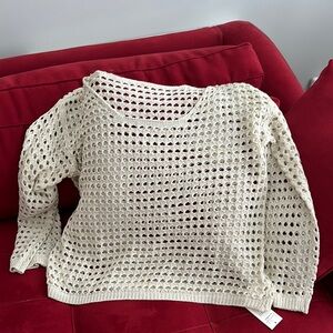 CUPSHE Cream Open-Knit Women's Sweater cover up xl
